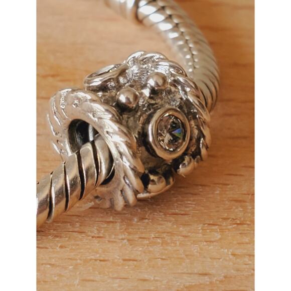 Pandora Oxy Crown Bead Charm Clear CZ in Sterling Silver 925, 790221CZ - Picture 1 of 6